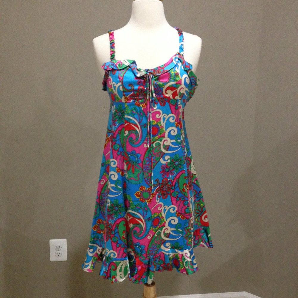 NWT Betsey Johnson silk floral print mini dress